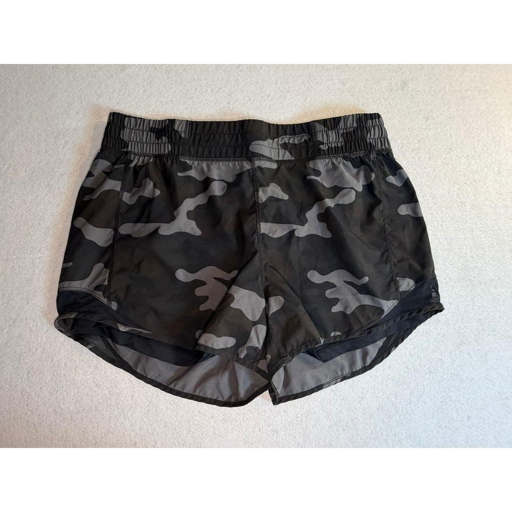 Mondetta Performance Luxury Camo Running Shorts Womens Large Grey Black Lined